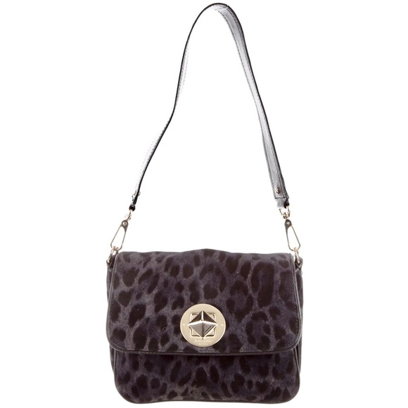 kate spade ♠️ new york Suede Harlow Algonquin Black Leopard Bag EUC - Picture 4 of 8
